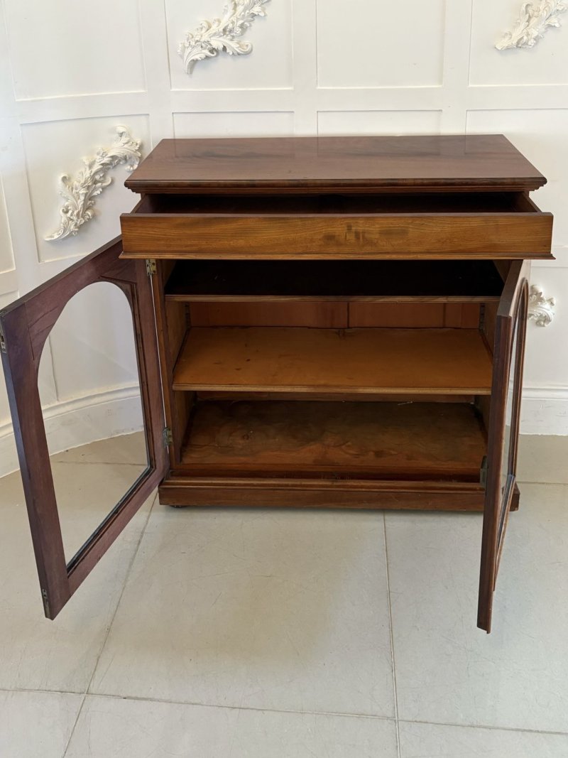 Antique Victorian Quality Figured Mahogany Glazed Bookcase - Image 6